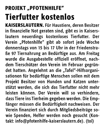 Artikel Rheinpfalz vom 11.05.2014