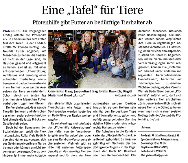 Artikel Rheinpfalz vom 14.05.2014