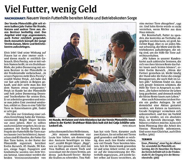Artikel Rheinpfalz, 19.11.2014